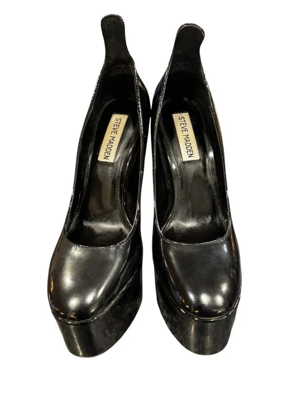 Steve Madden Patent Platform Heels Black Size 6